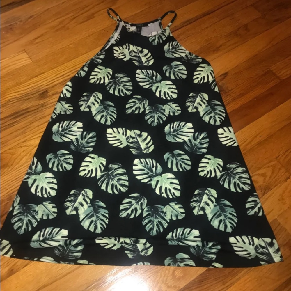 leaf print sundress